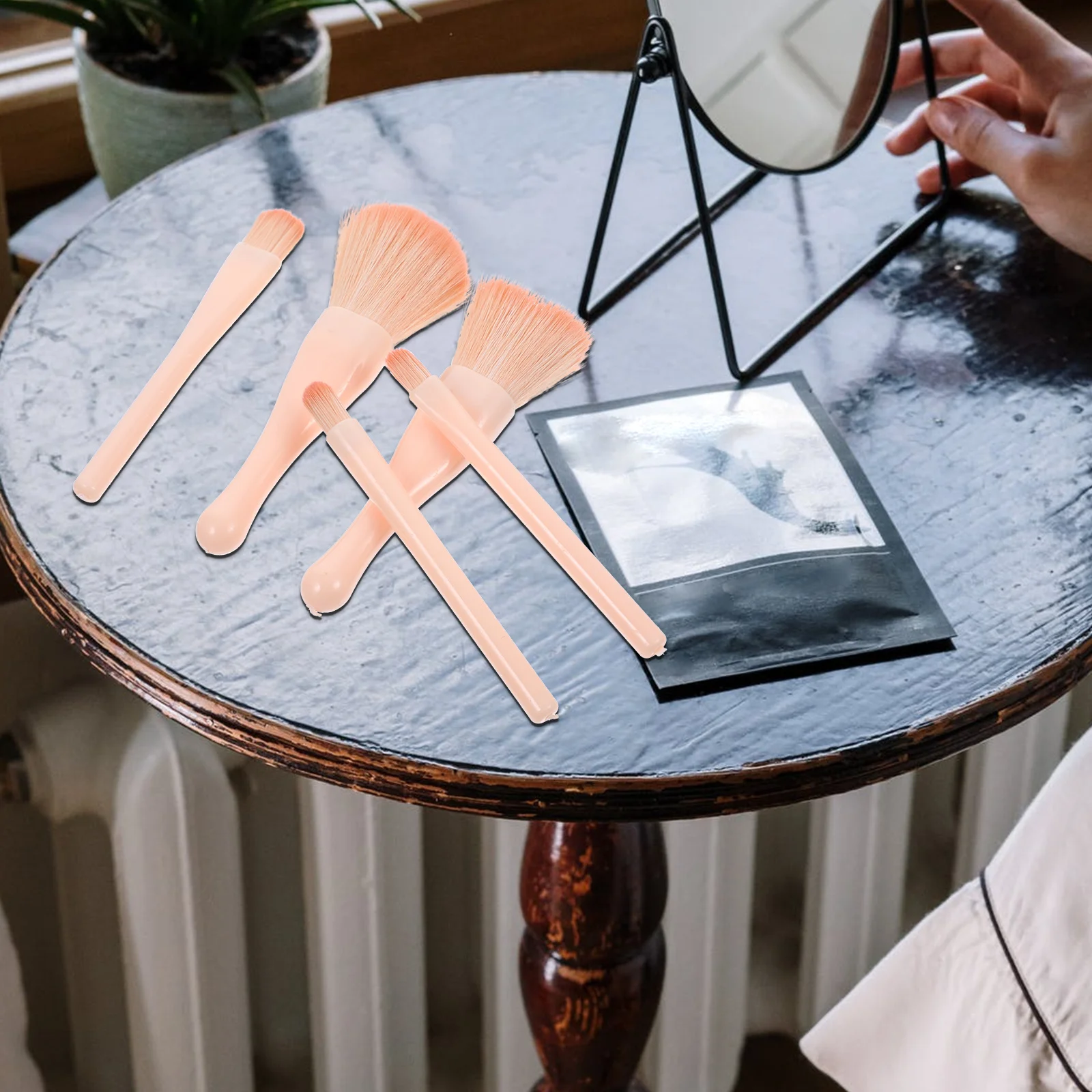 Brocha resaltadora, maquillaje esencial, juego de brochas de tamaño de viaje para base, colorete, contorno, sombra de ojos, corrector, labio, cejas, herramientas faciales