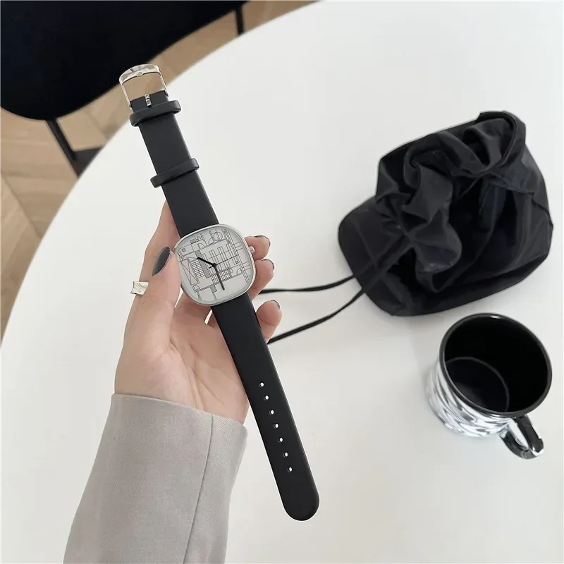 ساعات حريمي جديدة مواكبة للموضة ساعات يد كوارتز غير رسمية فن بسيط ساعات حريمي ساعات حريمي هدية