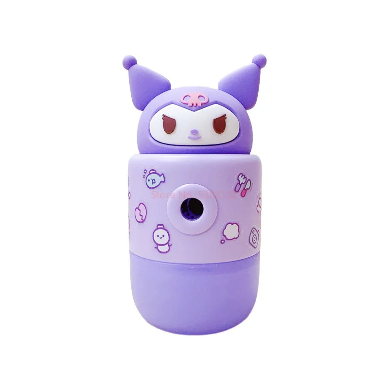 Sanrio My Melodie Kuromi Handheld Puntenslijper Hallo Kitty Schattige Kinder Student Puntenslijper Automatische Pen Invoeging Cadeau