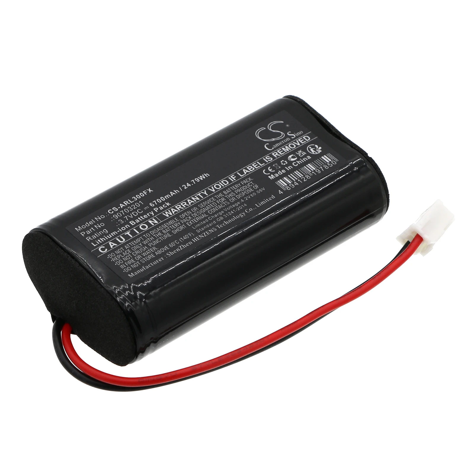 CS Replacement Battery For ADARO Adalit L-3000,Adalit L-3000 Power,IL-300 90703201,L3.60 6700mAh / 24.79Wh Flashlight