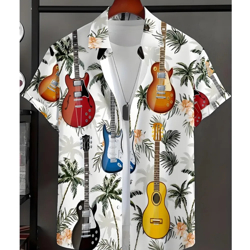 

Casual Men's Shirts Camisas Masculina Shirts For Man Menswear Clothing T-shirts Simple Style Personality Beachwear Short Sleeves