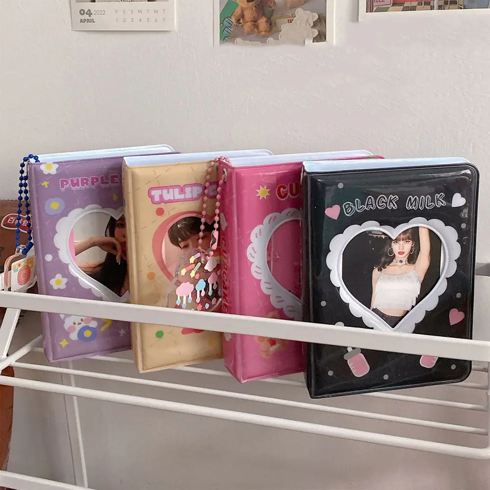 Photocard Holder Postcard Storage DIY Deco Lace Heart Cutout Collect Case Photo Album Card Binder Collect Book Photocard Album