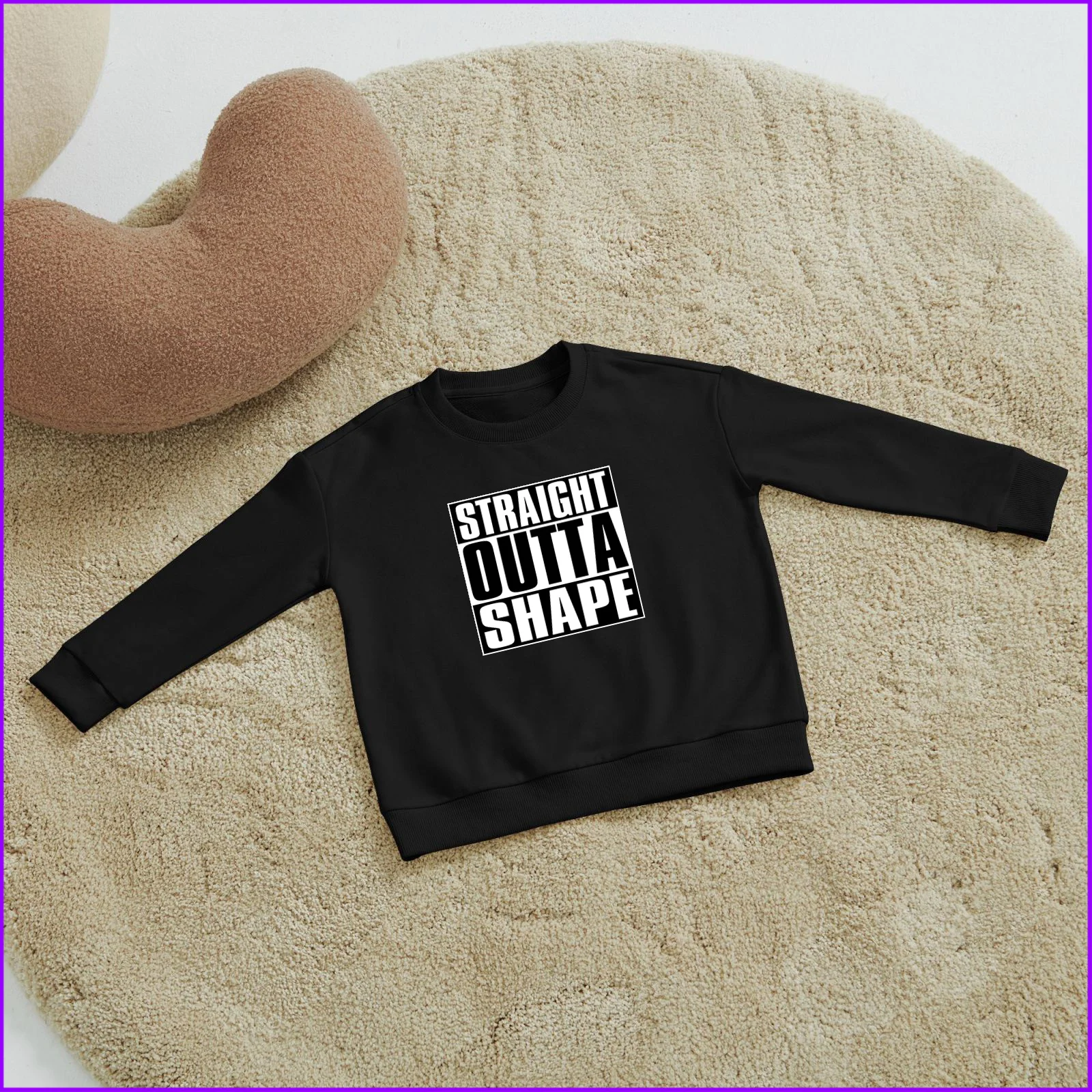 Straight Outta Shape Sja1494 Kids Boys Girls Hoodies Sweatshirts Sweatshirts Tops Teen Clothes Rainbow Friends High Nightmare We