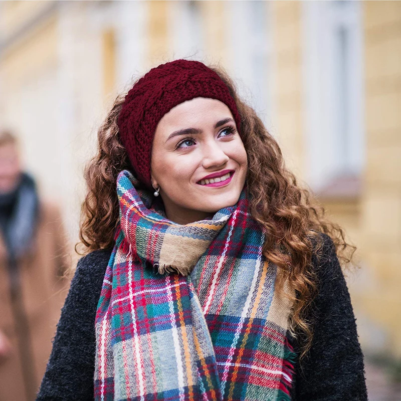 3 قطعة/الوحدة العجين المقلي التقلبات الصوف رباط شعر الشتاء محبوك الطبقة الداخلية يندبروف و Keepwarm عقال