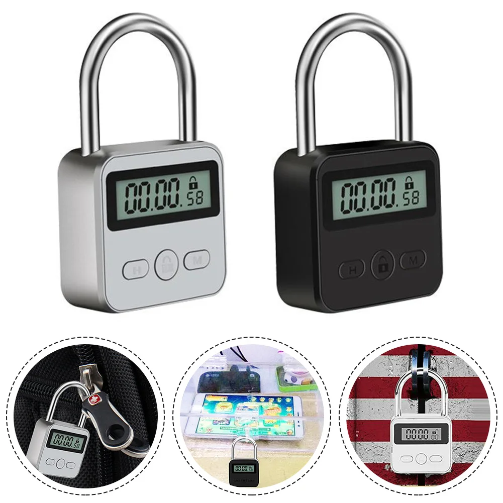 Timing Padlock Metal Timer Lock Electronic Time Heavy Duty Home Security Multi Function Time Lock Wer-resistance