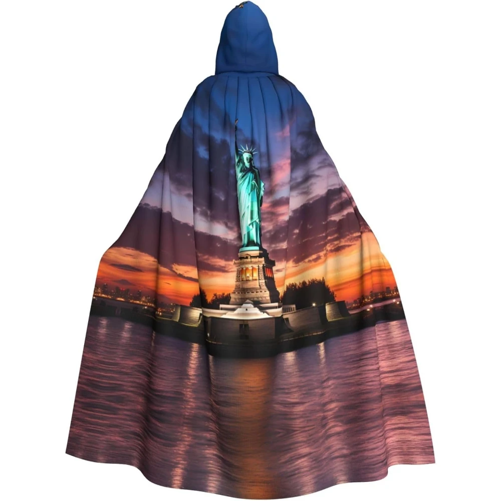 

Statue of Liberty, USA Prints Hooded Cloak for Halloween, Role-playing, and Costume Parties - Comfortable and Durable