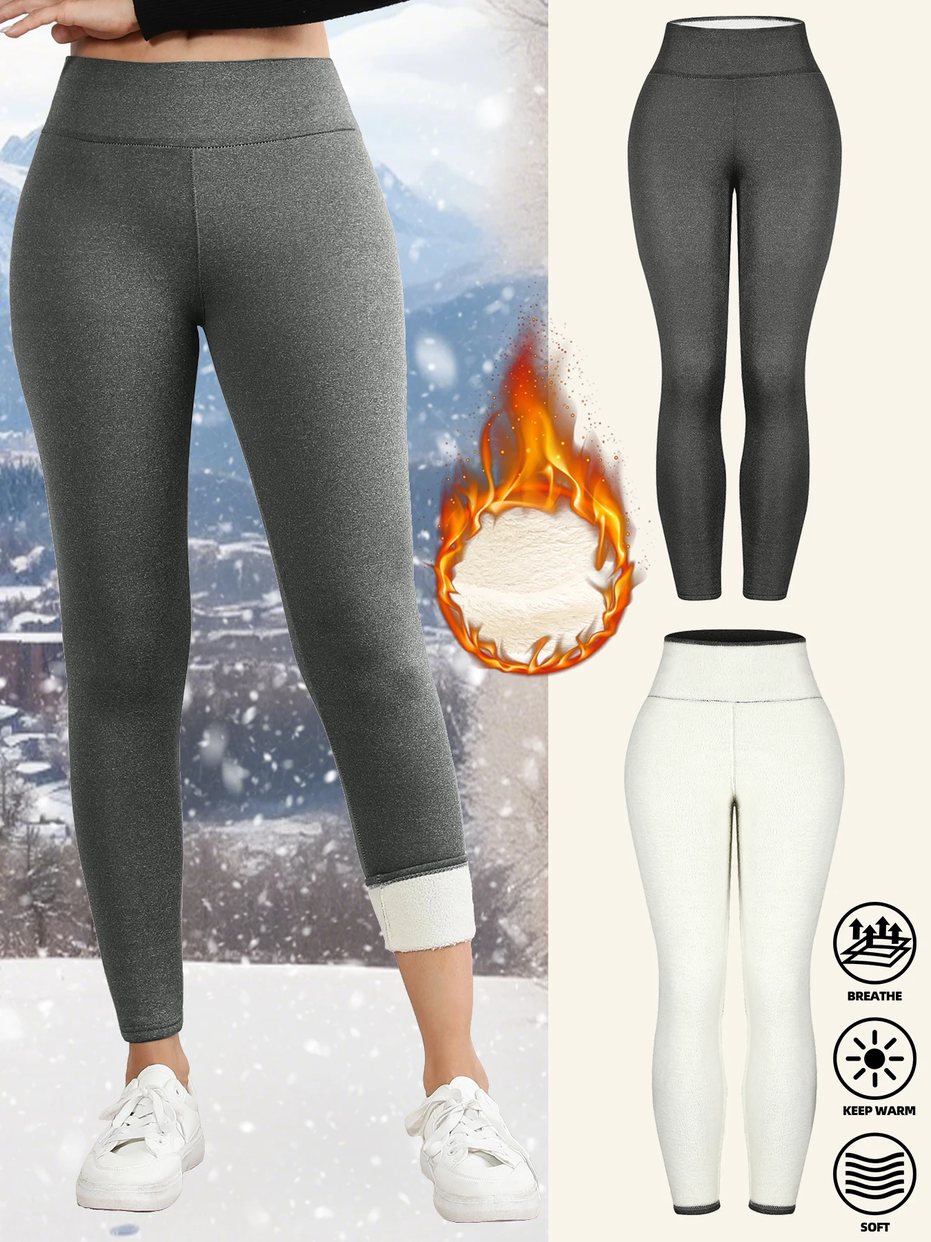 الشتاء سوبر الدافئة المخملية عالية الخصر السراويل النسائية صوف مبطن الحرارية المخملية طماق التخسيس بنطلون للطقس البارد