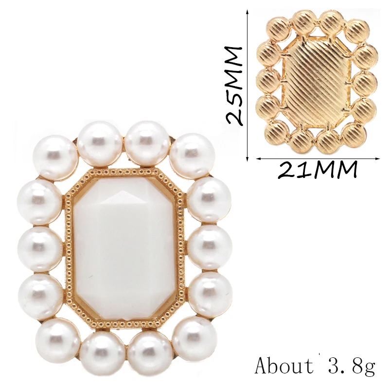 New 10PCS21 * 25MM Alloy Gemstone Flower Plate, Pearl Diamond Buckle, Clothing, Hair accessories, Wedding Decorations Accessorie