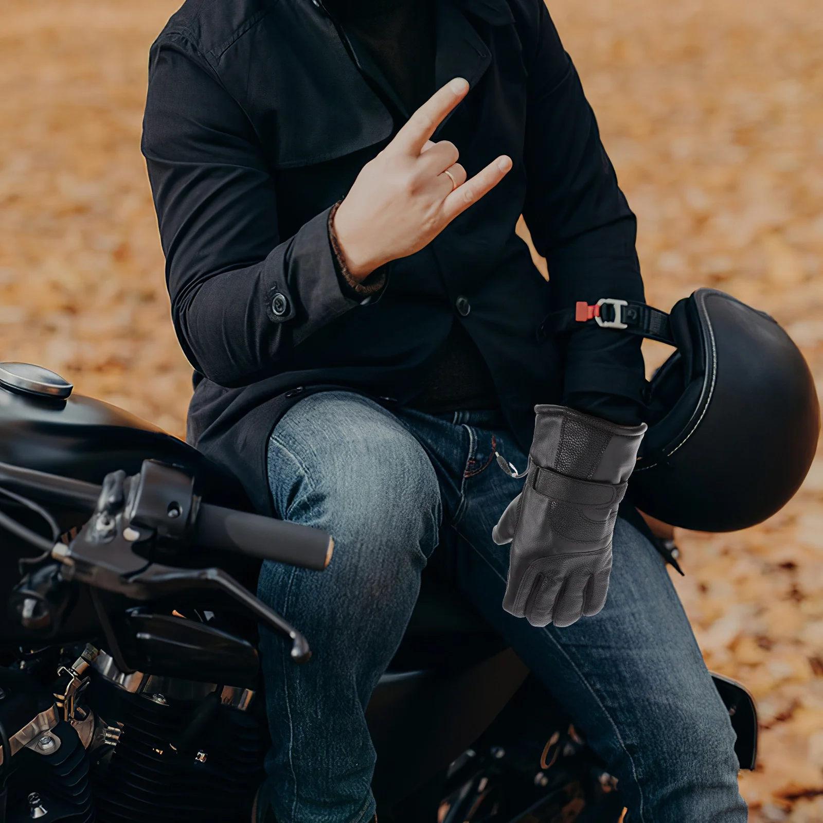 

Heated Gloves Electric Thermal for Men Women 12V Motorcycle PU Hand Warming Cold Weather Gloves