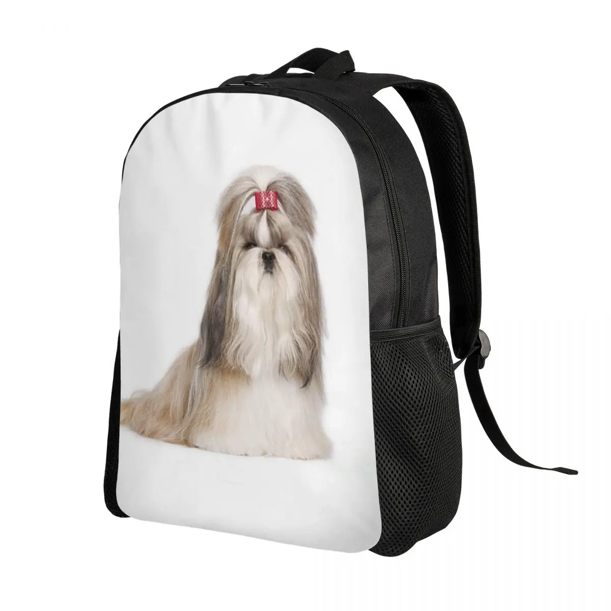 Shih Tzu With Bow Backpack for Women Men Waterproof College School Dog Animal Bag Print Bookbag