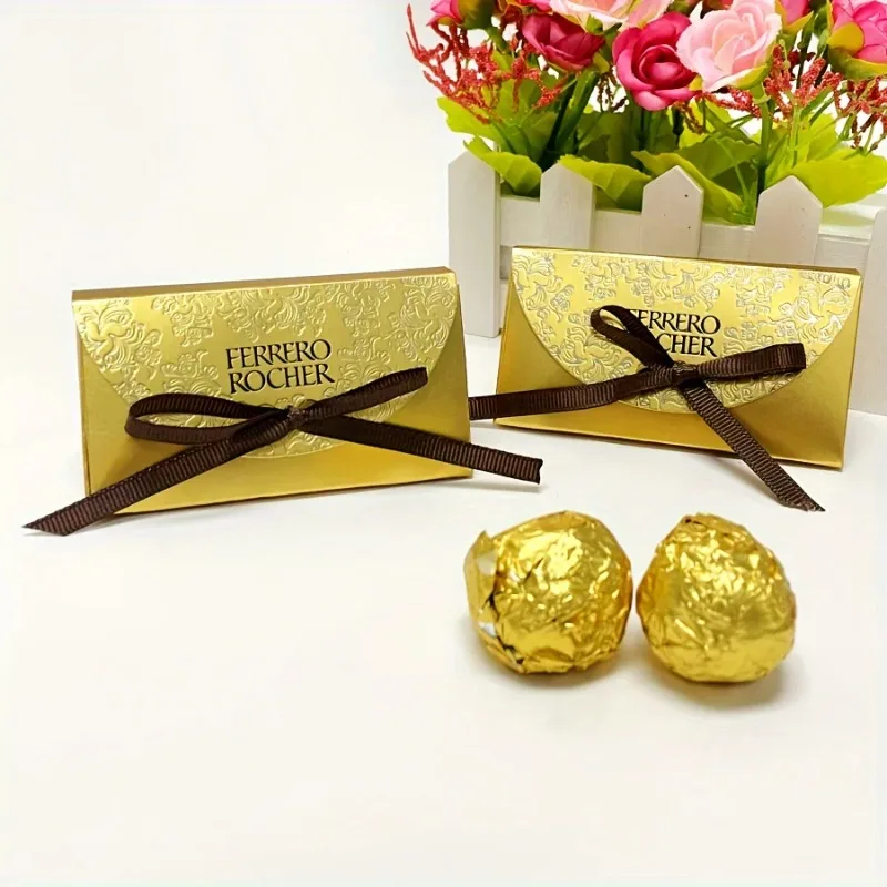 20 Stück 2 Stück Papier-Schokoladen-Geschenkbox – Hochzeits-/Party-Dekoration, passend für Ferrero andere Süßigkeiten