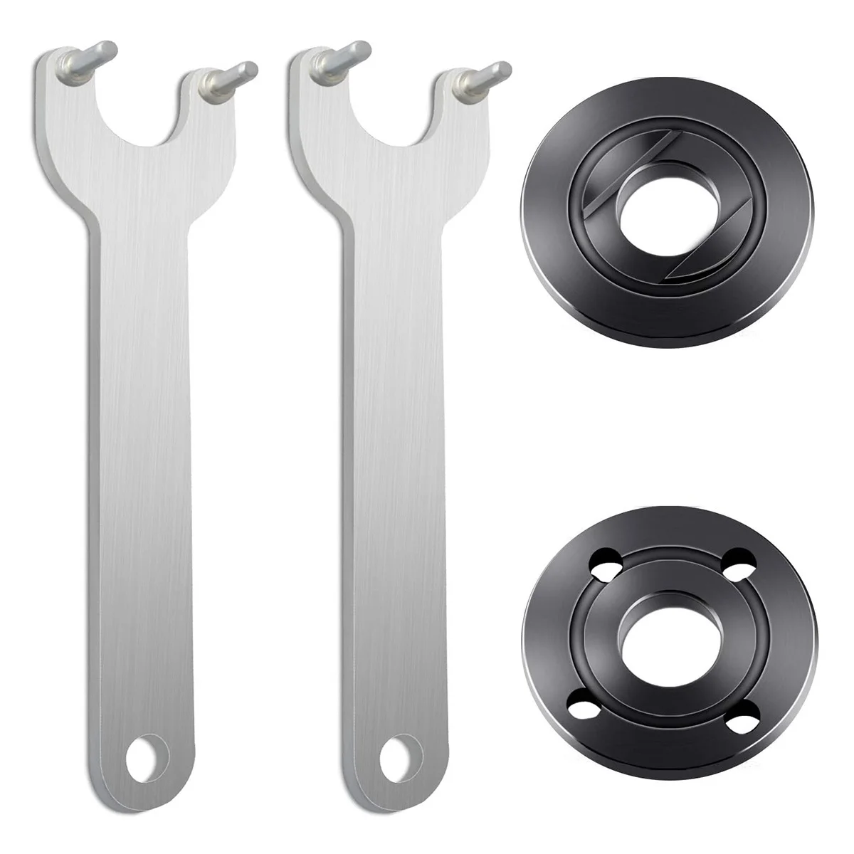 

4Pcs 125Mm Professional Angle Grinder Wrench Set Includes Spanner and Upper Lower Gaskets Tough Carbon Steel Disc Fixing