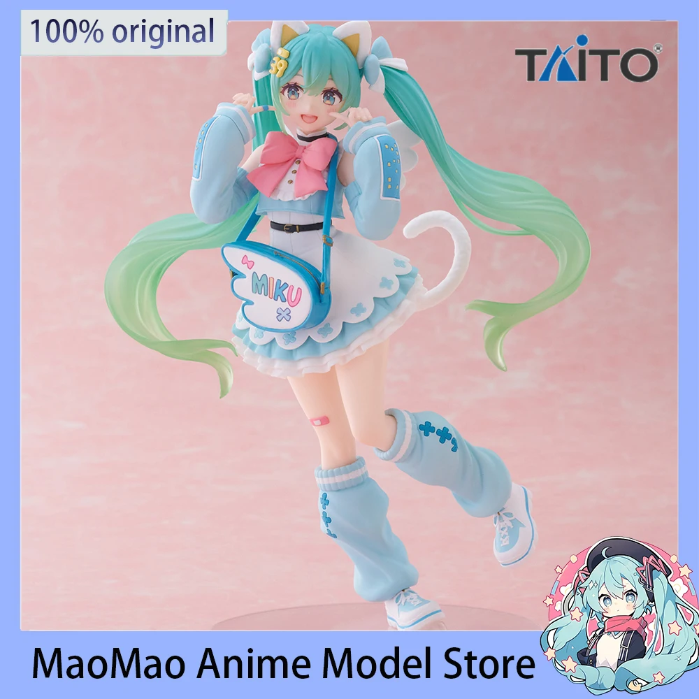 オリジナル本物のタイトー初音ミクファッションシリーズ屋外アクションフィギュア-18-センチメートルアニメ周辺装飾装飾品かわいいギフト