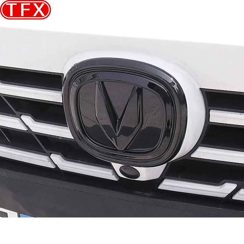 

For Changan Yida 2023 2024 2025 Car Emblem Sticker Front Grille Carbon Fiber Logo Black Label Modification Auto Accessories
