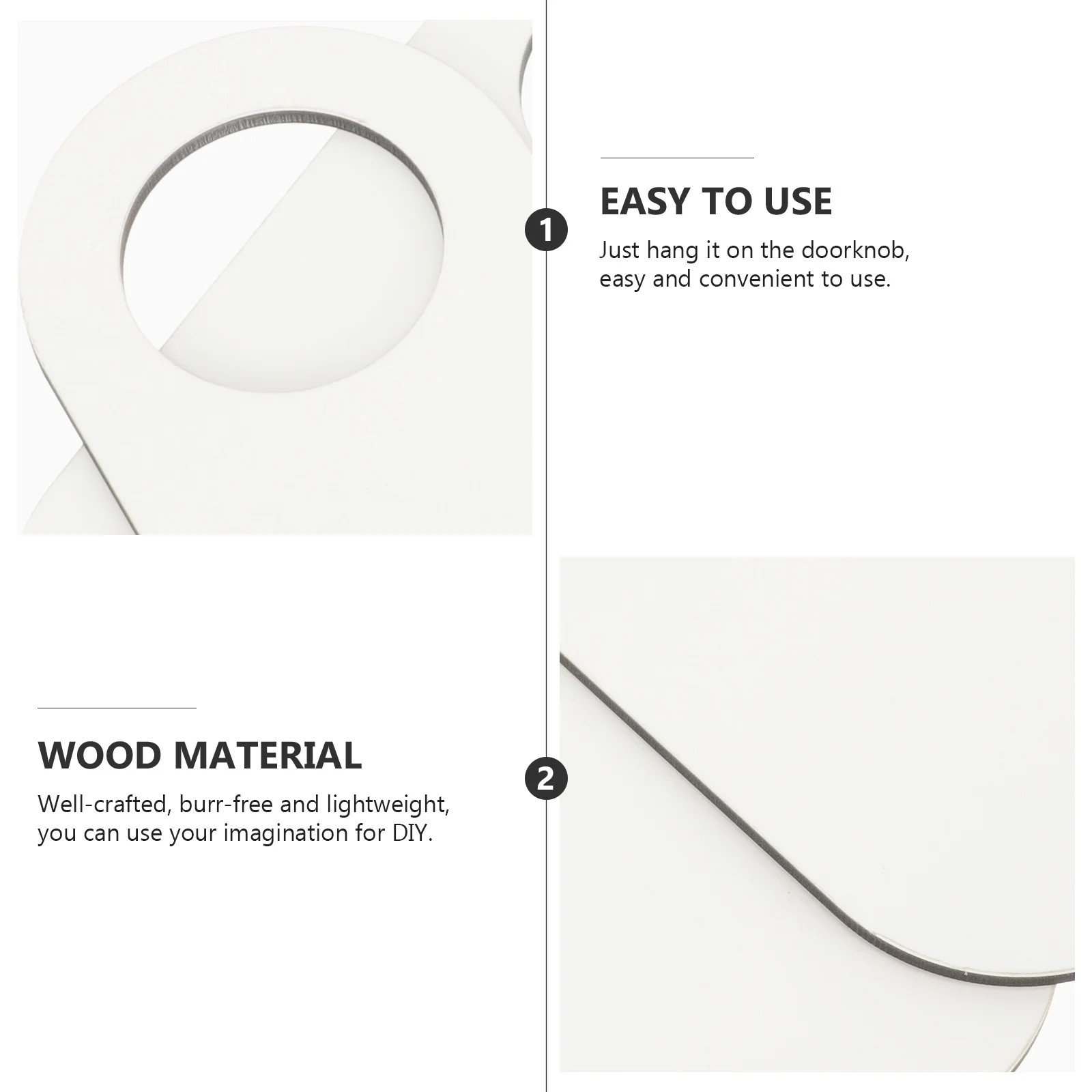 

2Pcs Wood Door Knob Hangers Blank Polished Lightweight Wood Craft Supplies for Custom DIY Projects Door Knob Hangers Blank