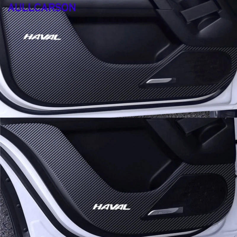 For Haval Dargo 2023 2022 2021 Door Anti Kick Pad Protection Stickers Carbon Fiber Inner Side Edge Film Car Accessories