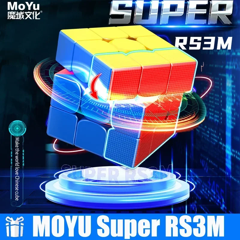 [Picube] MoYu Super RS3M 3x3x3 Cubo Mágico Magnético Ball-Core versão Stickerless RS3 maglev 3X3 Puzzle Brinquedos Ímã cubo de velocidade