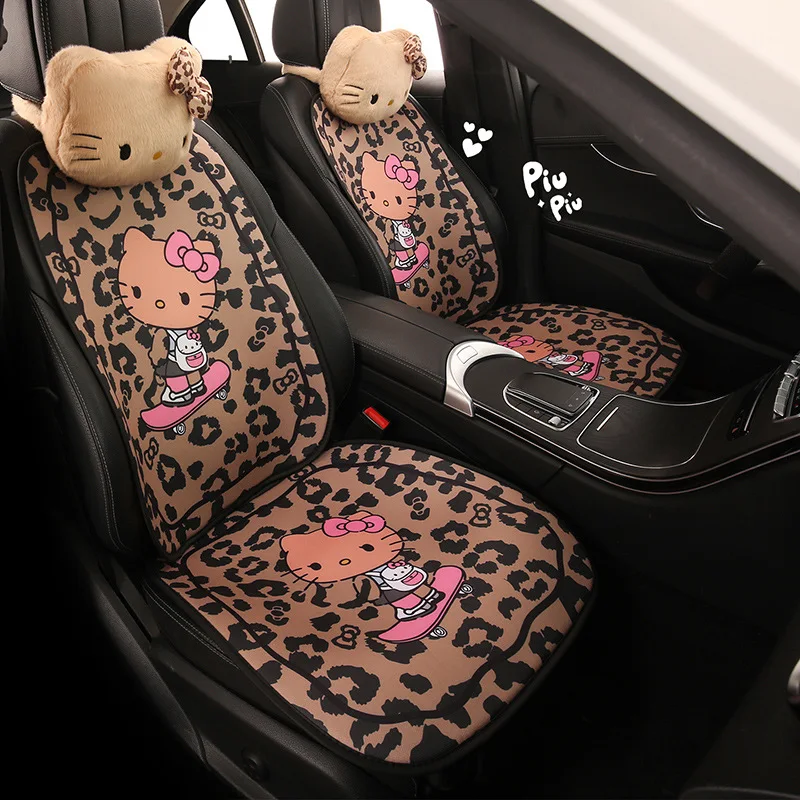 

Universal Hello Kitty Car Seat Cushion for Women Soft Comfortable Cartoon Kitty Cat Car Seat Cover Auto Seat Accessories