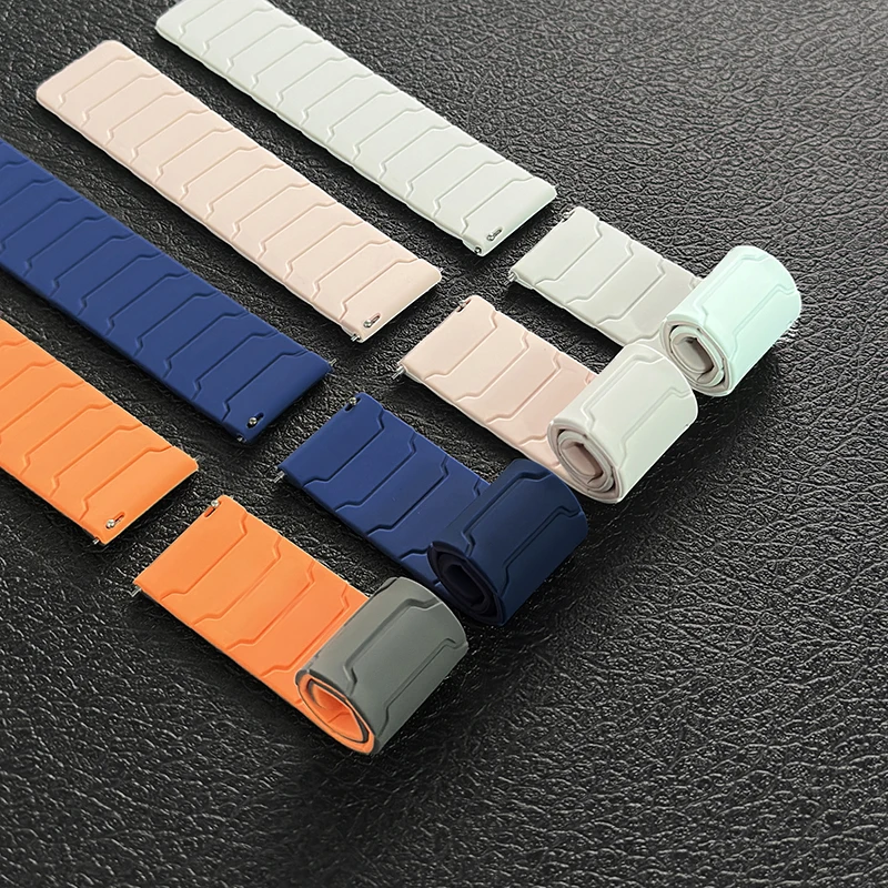 18 مللي متر 20 مللي متر 22 مللي متر سيليكون المغناطيسي الفرقة لهواوي ساعة GT6/5 GT6/5Pro 46 مللي متر الرياضة حزام لساعة سامسونج جالاكسي 7 6 5 4 سوار