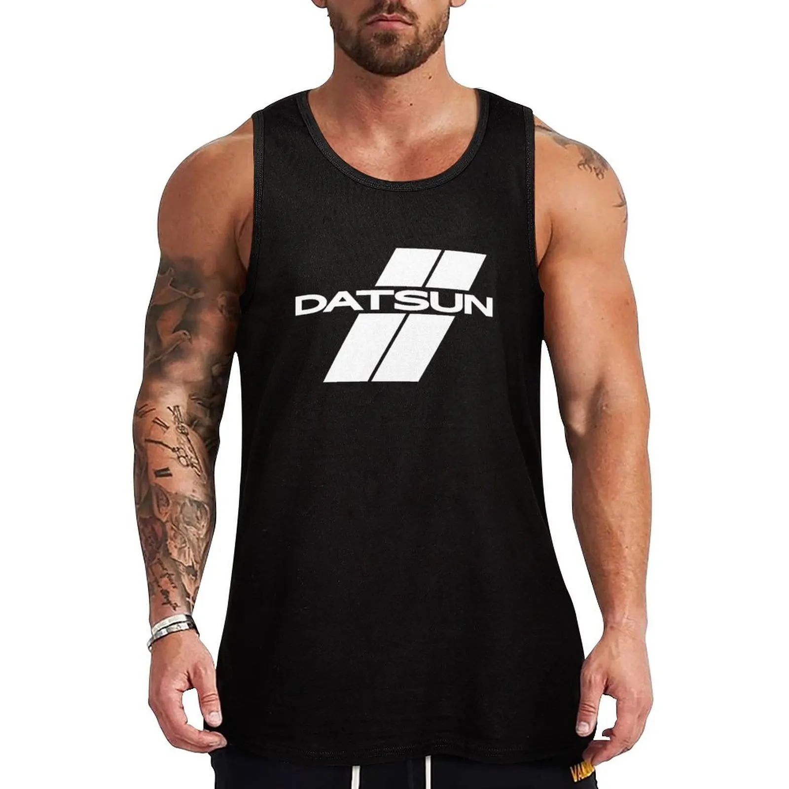 

Datsun Stripes (White) Tank Top gym t-shirts muscle t-shirt basketball clothing