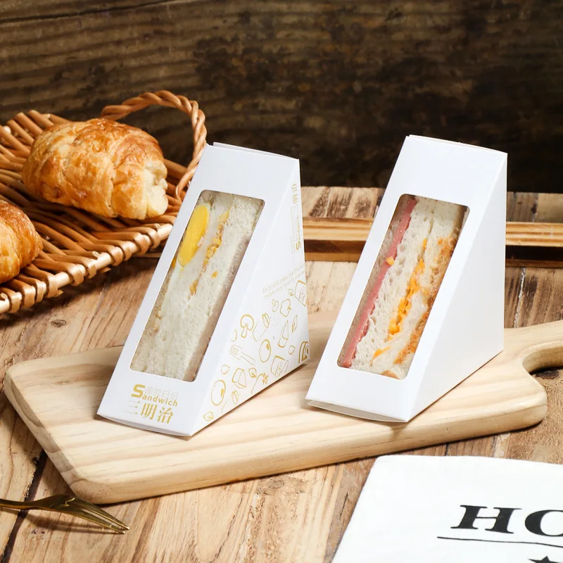 Sandwich Packaging Box Thickened Window Sandwich Paper Box Disposable DIY Baked Takeaway Boxes