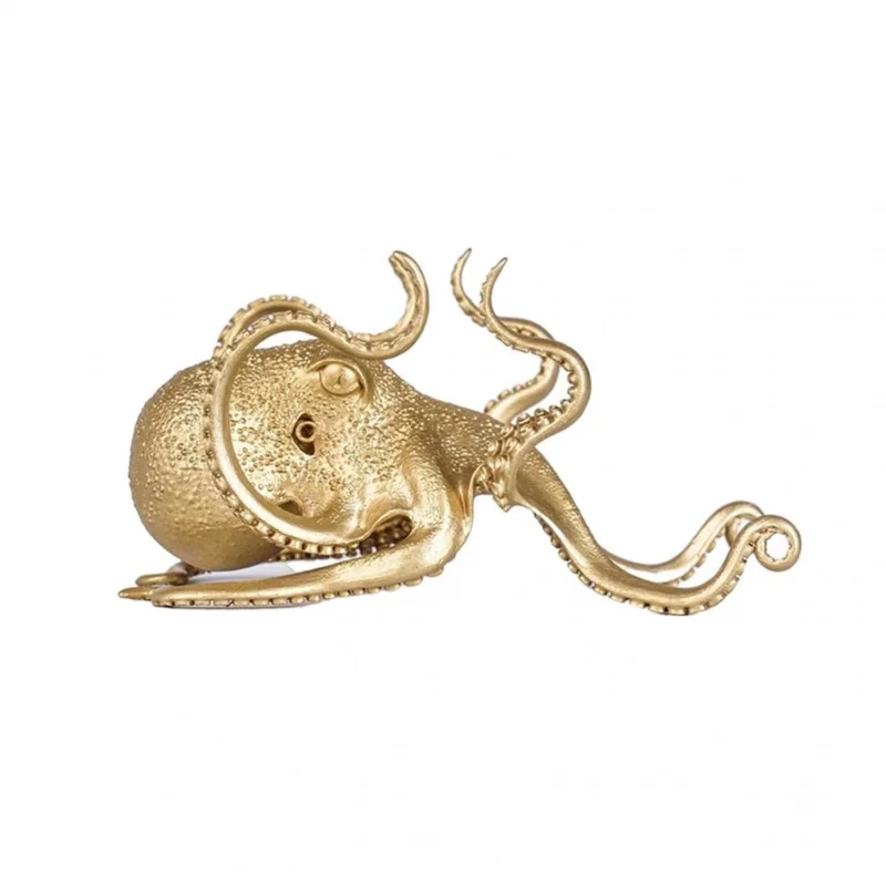 Creative Marine Octopus Shaped Mobile Phone Holder Golden Devilish Pen And Brush Display Decorations Special Christmas Gifts