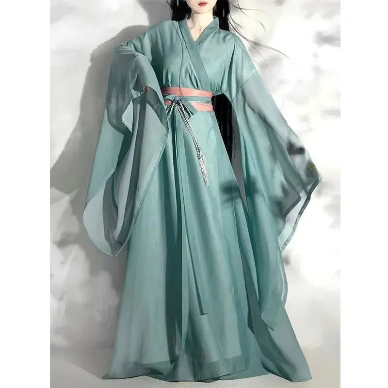 Chinese Hanfu Women Chinese Traditional Cosplay Costume Fairy Ancient Clothing Pink Green Dress Birthday Party Daily Work Wear