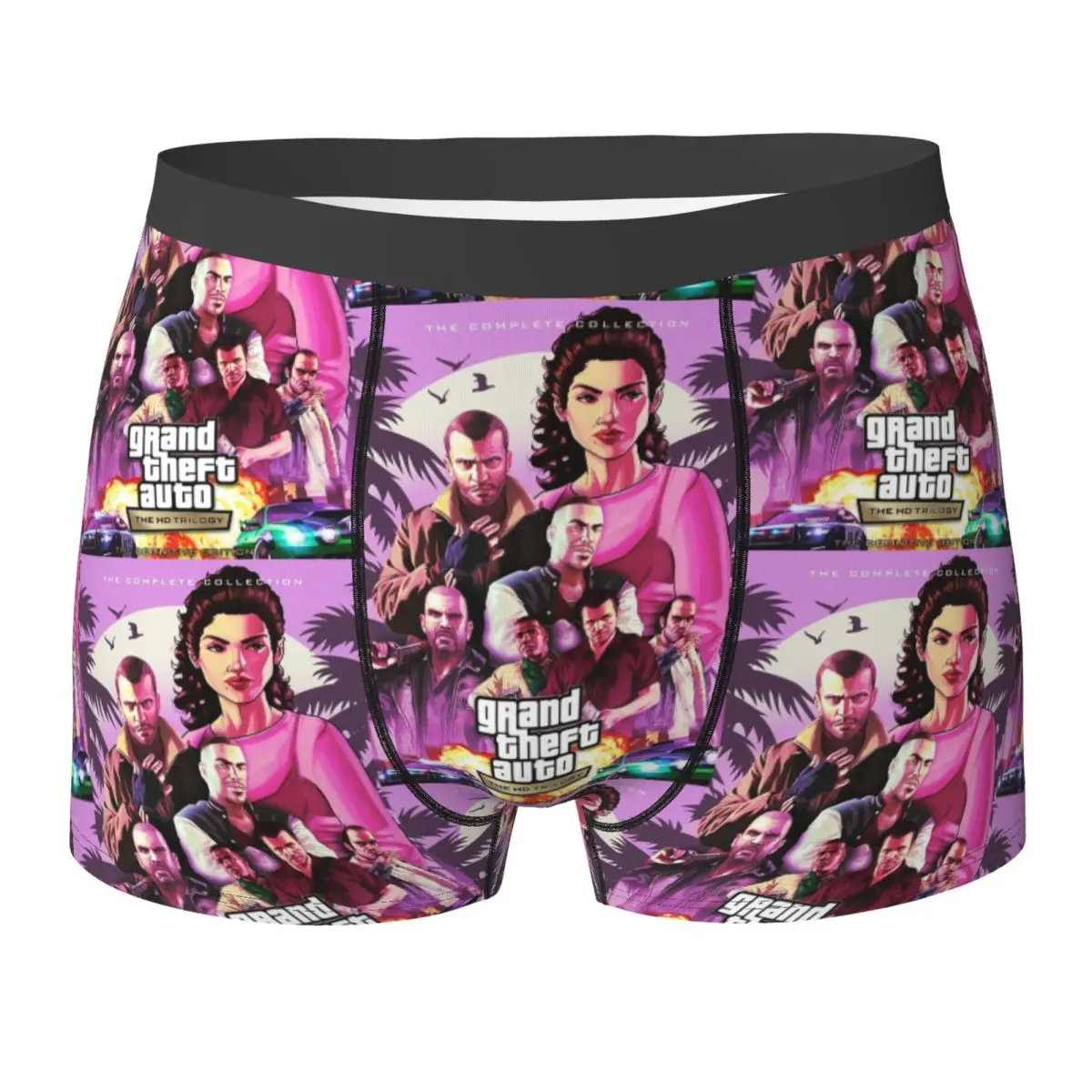 

Трусы-боксеры, шорты Grand Theft Auto Adventure Game GTA, мужские трусы, мягкое нижнее белье для мужчин, подарки бойфренду