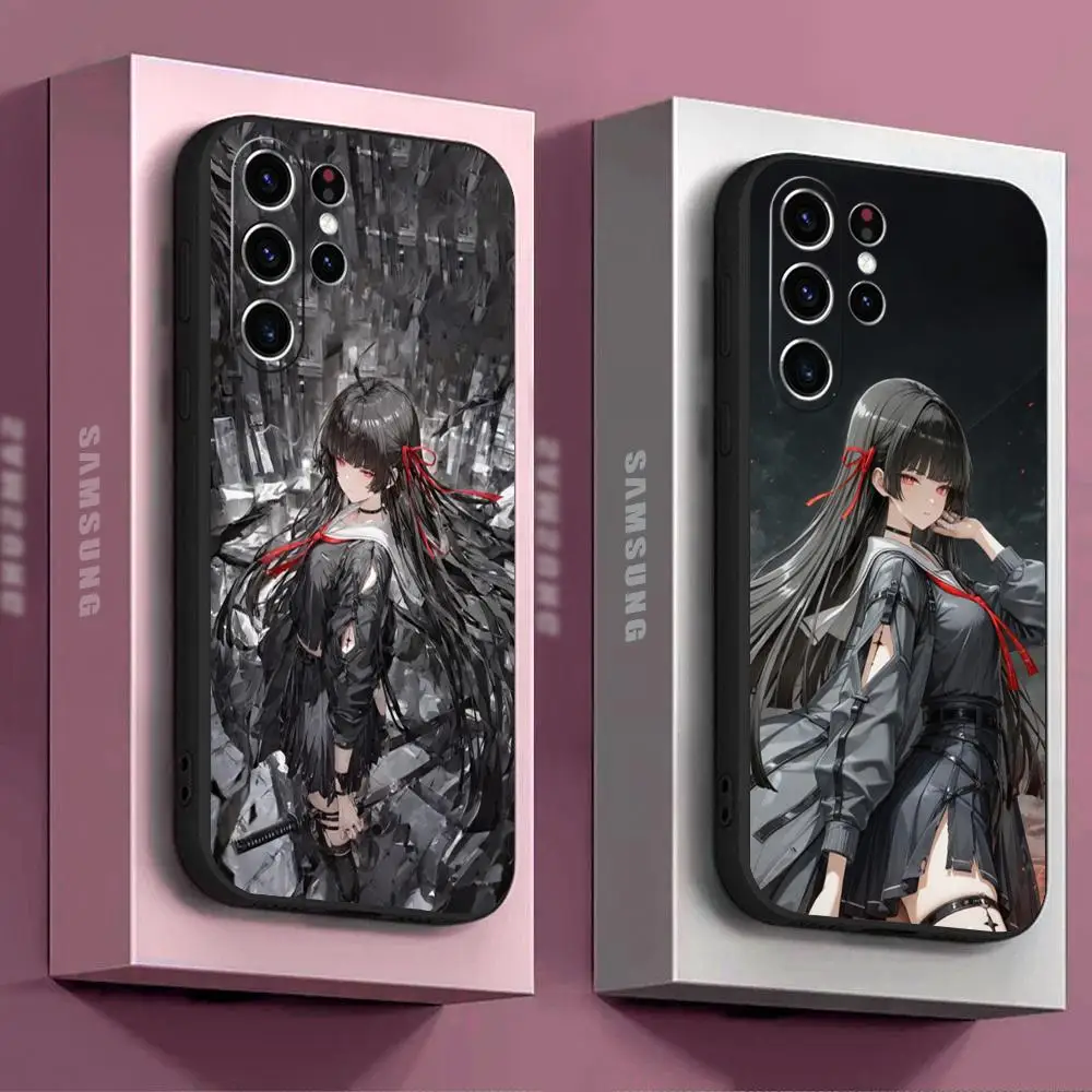 Chisa Wuthering Waves Phone Case For Samsung Galaxy S26 S25 S24 S23 S22 S21 S20 Plus Ultra Note20 Soft Black
