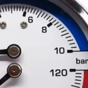 Brass Pressure Meter Heating Pressure Gauge 0-16 Bar Pressure Limit Stainless Steel Housing Metal Construction