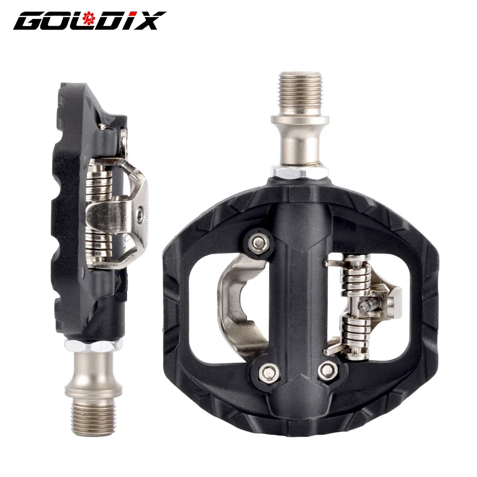 GOLDIX Mountain Bike Clipless Pedals SPD Compatible MTB Bicycle Ultralight Nylon Fiber Aluminum Alloy Self-Locking Pedal