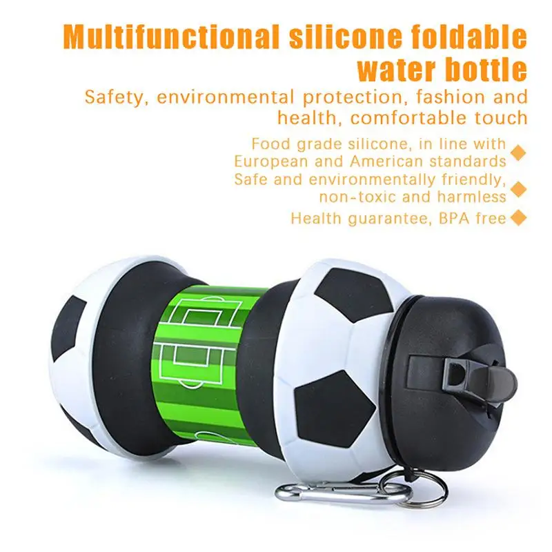 Fold Water Bottle Cups Mug Outdoor Sports Basketball Football Baseball Tennis Golf School Leakproof Portable Kids Water Bottle view 2
