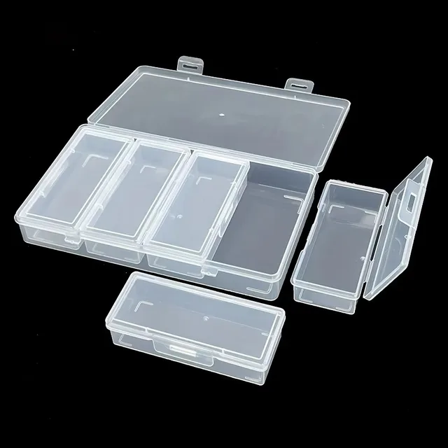 Boîte de rangement en plastique transparent avec 4 séparateurs réglables - Conteneur pour fournitures d'artisanat et de couture avec compartiments amovibles 1
