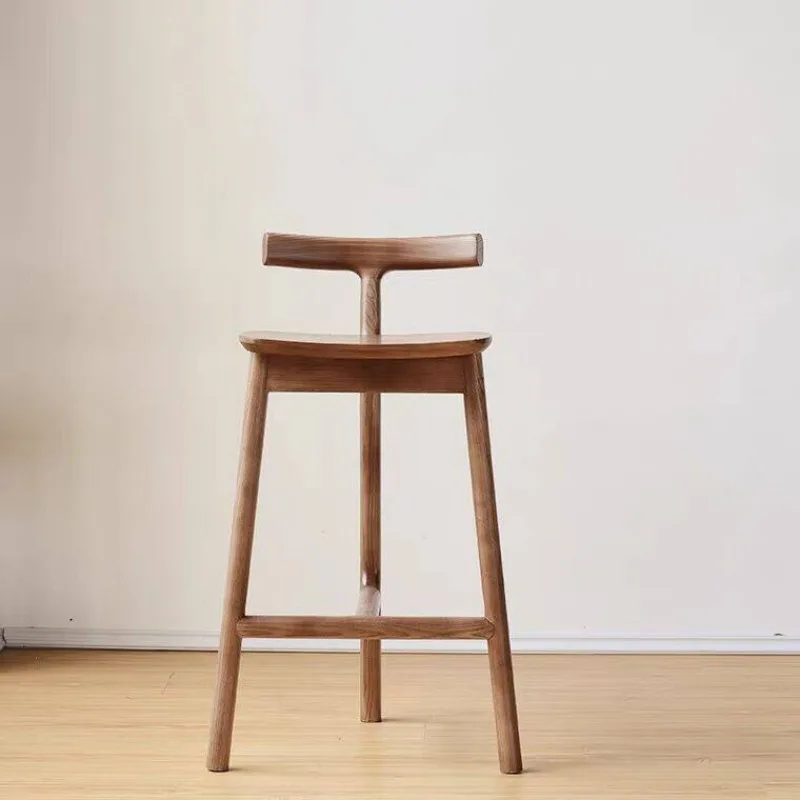Nordic solid wood bar chair, simple and fashionable casual bar KTV high stool view 6
