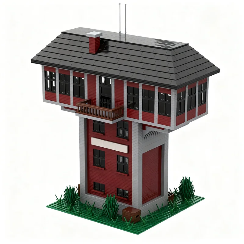 5136pcs MOC Train Poste Aiguillage - Signal Tower - Model Building Blocks Christmas Gift Architecture Idea Brick Creative Craft