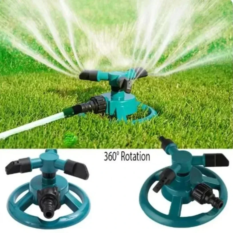 Irrigatore automatico Ugello per irrigazione a spruzzo d'acqua rotante automatico da 360 gradi Forniture per irrigazione da giardino per prato da giardino