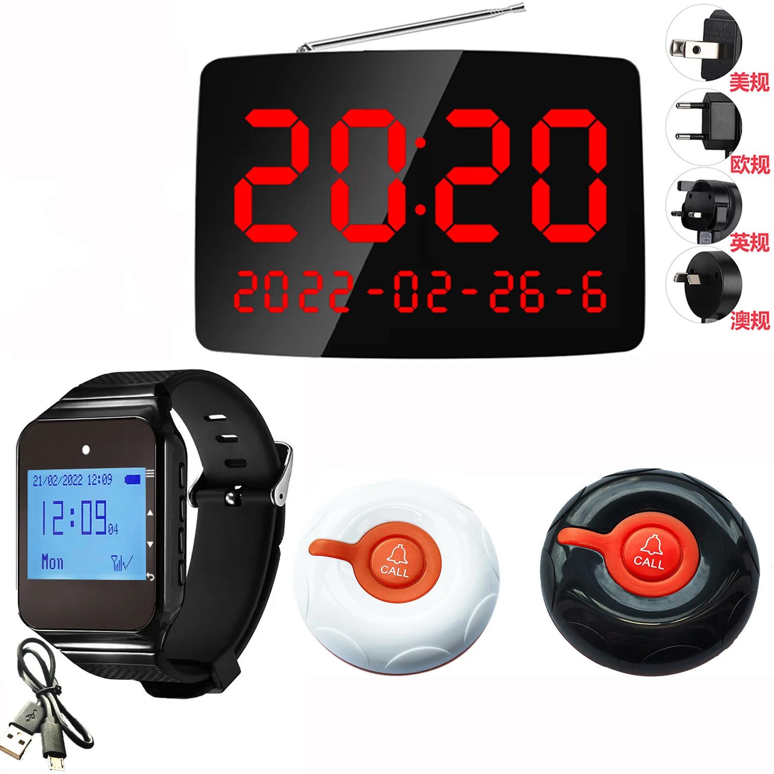 620-1N wireless beeper club foreign trade waterproof cafe button, tea house call bell, restaurant service bell