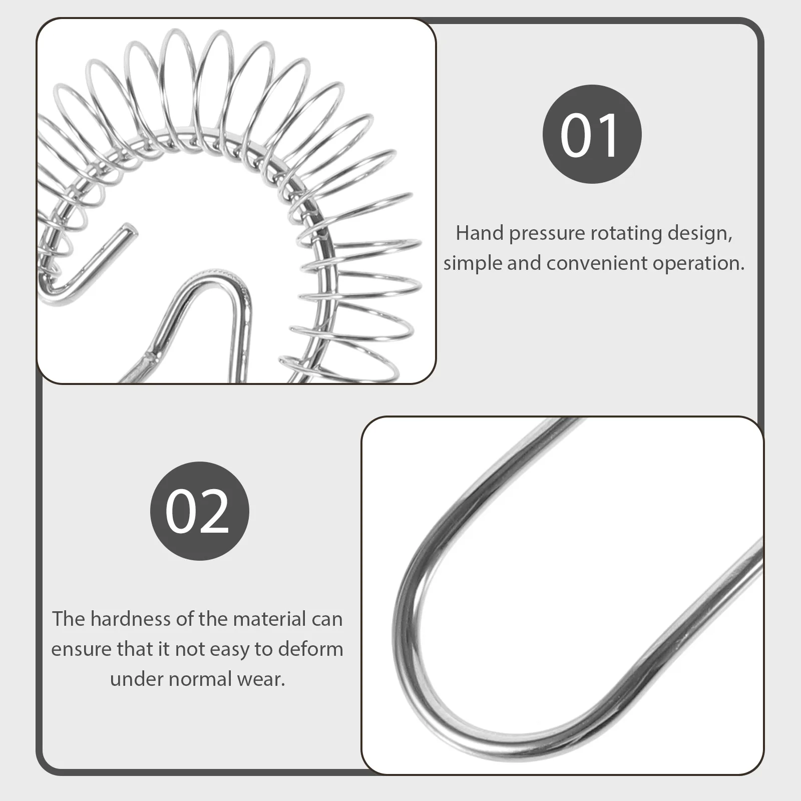 

Manual Egg Beater Stainless Steel Whisk Kitchen Sauce Mixer Tool Spring Coil Easy Clean Non Slip Handle Cake Shop Restaurant