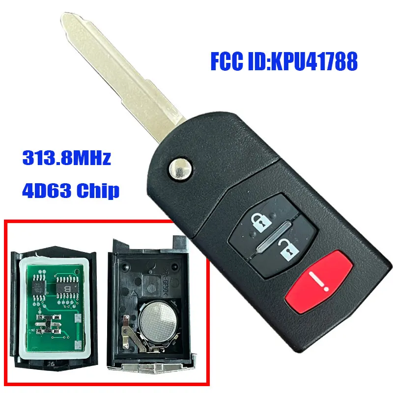 Klucz zdalny dla Mazda 2 3 5 6 8 CX-7 CX-9 MX-5 BGBX1T478SKE125-01 KPU41788 SKE126-01 4 d63 313.8/315Mhz