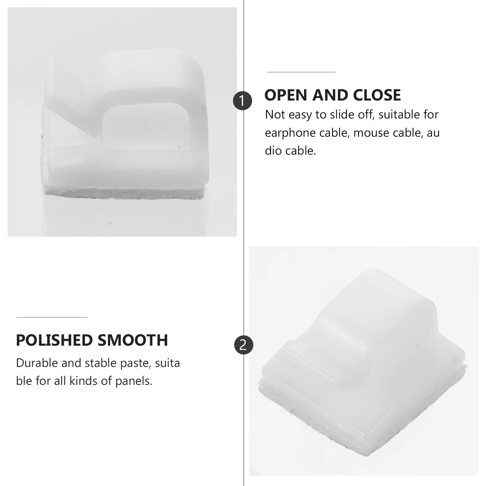 100 قطعة من مشابك الكابلات اللاصقة الخلفية، حل إدارة الأسلاك المرتبة للمنزل والمكتب، أبازيم تثبيت الكابلات ذاتية اللصق