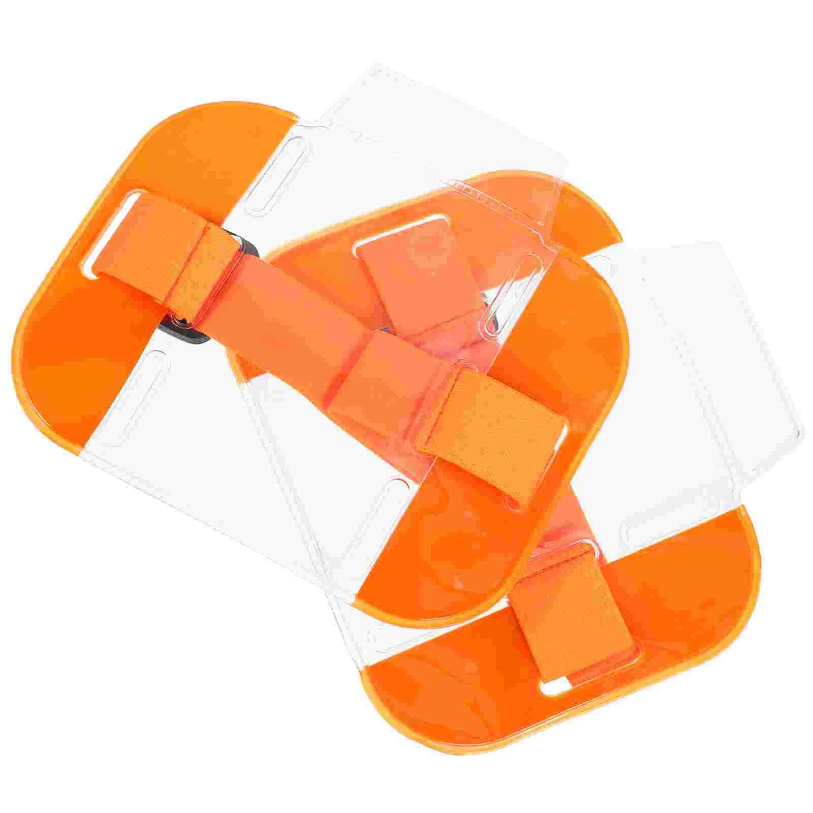 2 ชิ้น ID Card Armband ผู้ถือป้ายผู้ถือใสน้ําหนักเบาแขน Pvc Bright สี