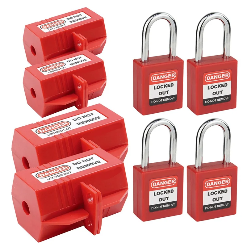 

BAAE Plug Lock For Lockout Tag Kit, Plug Cord Lock 110 Volt And 220 Volt Power Cord Lock,Red Electrical Plug Lock Cover