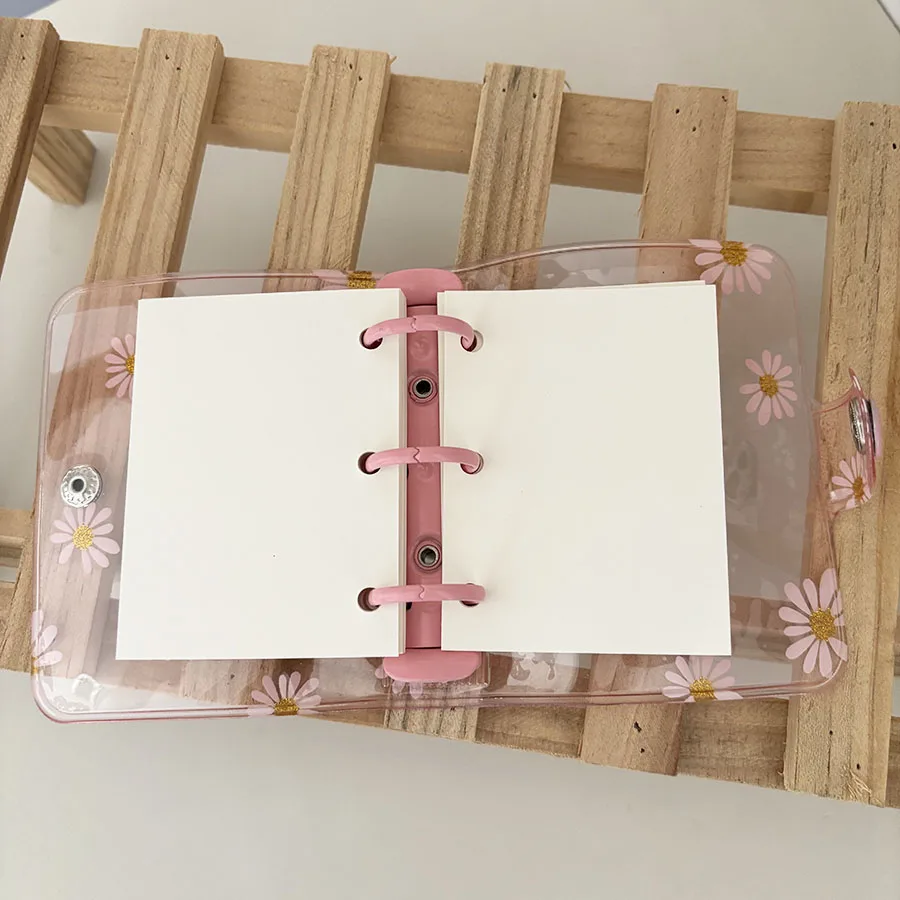 1 Set 3-Loch-Gänseblümchen-Notizbuch, Taschen-Notizblock mit losem Blattring, mit 60 Blatt Gürtel/leeres Papiere, DIY Mini-Junk-Tagebuch-Handbuch – Detail 4