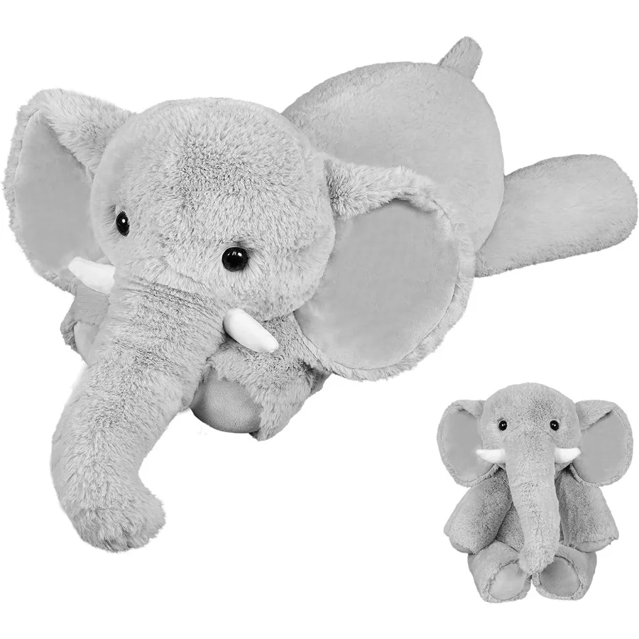 

Weighted Stuffed Animal 4.1 lbs 22 Elephant Plush Hugging Pillow for Boys Girls Gift Soft Stuffed Animal with Calming Weighted