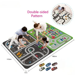 Children's Bedroom Game Rug Thickened Baby Play Mat City Traffic Car Map Home Floor Mat Decoration Anti-slip Activity Carpet