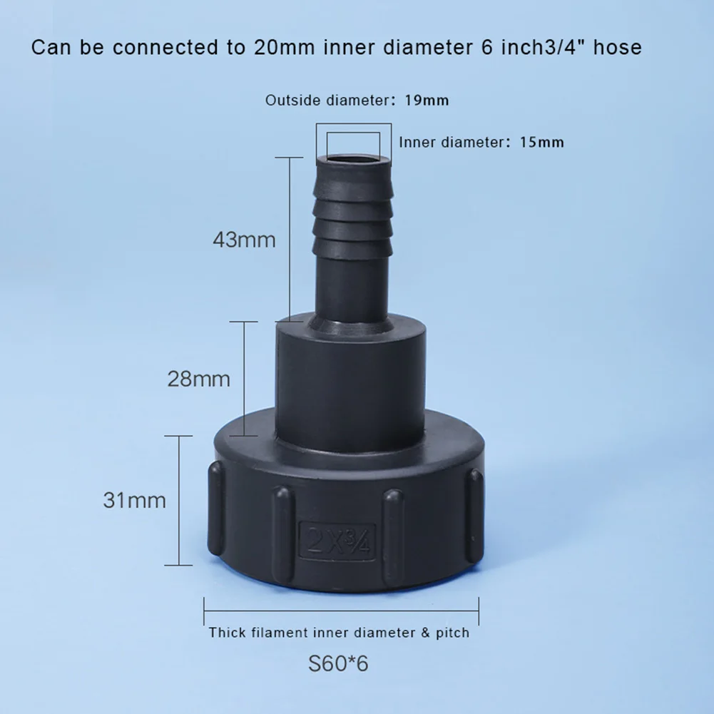 Connettore della benna del serbatoio IBC filettatura di ricambio in plastica PP 1/2in 3/4in 1in 2in 1 pz adattatore per accessori nuovo di zecca
