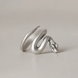 925 Sterling Silver Snake Frosted Adjustable Rings For Women Fine Jewelry Gift Female Accessories Wholesale Argent 925 Jewellery