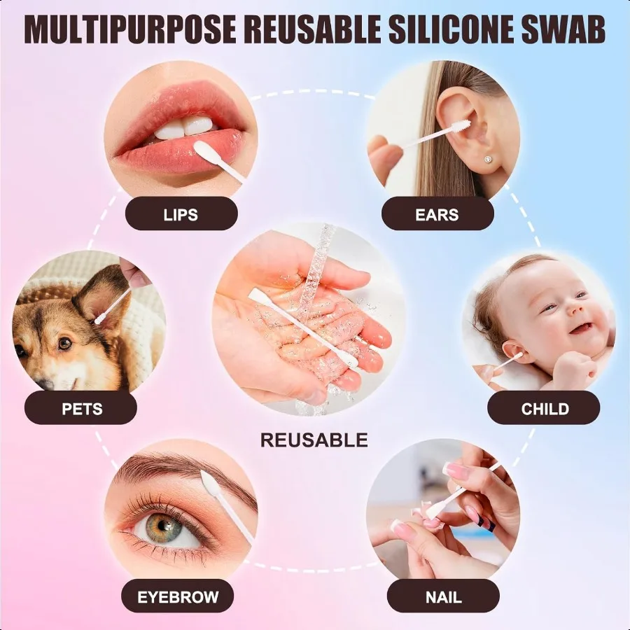 สำลีพันก้านแบบใช้ซ้ำได้สำหรับทำความสะอาดหู ทางเลือกที่ยั่งยืนและถูกสุขอนามัยกว่าสำลีก้านแบบใช้ครั้งเดียว ไม่เป็นขยะและทำความสะอาดง่าย