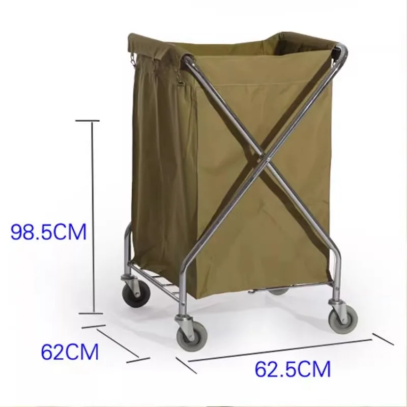 

Hotel linen cart Collection Hotel service Laundry stainless steel folding push work Room cleaning