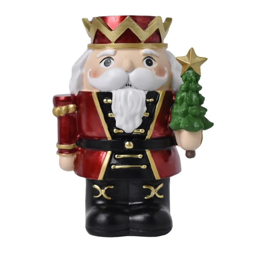 Spoof Resin Christmas Nutcracker Candlestick Desktop Decoration Candle Holder Aromatherapy Candlestick Base